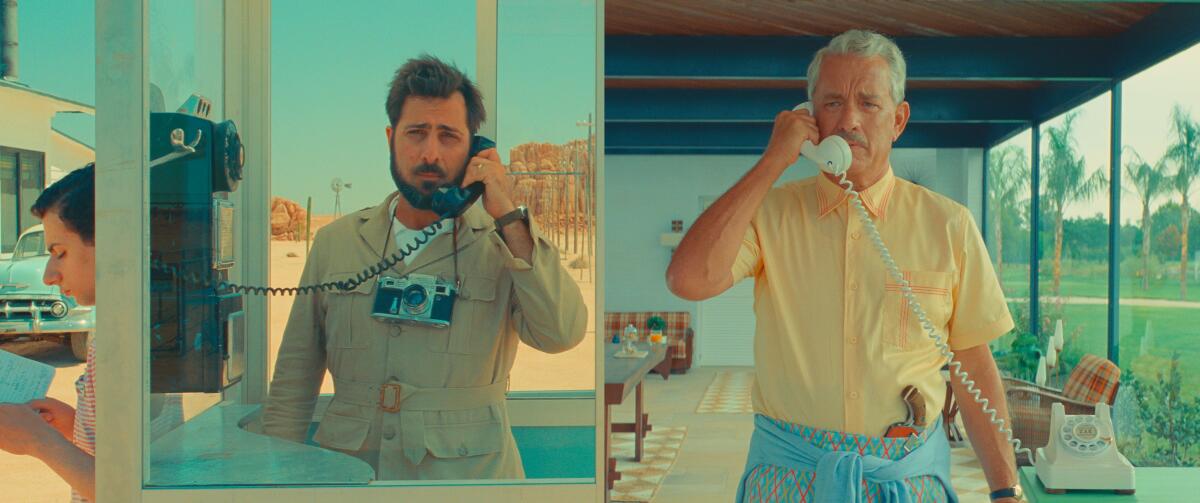 Jason Schwartzman, left, and Tom Hanks in "Asteroid City."