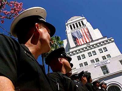 Firefighters pay tribute at City Hall