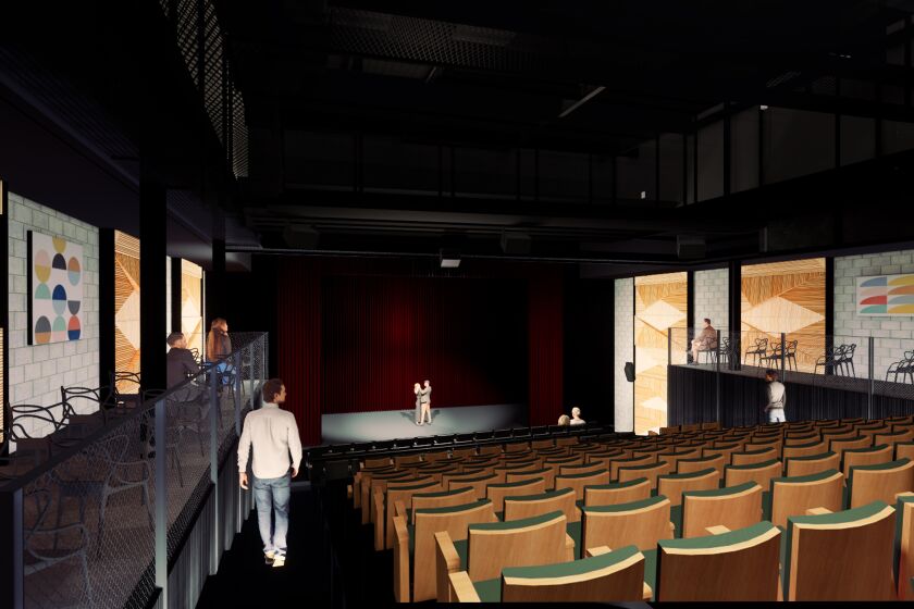 A rendering shows the main 289-seat theater for Cygnet Theatre's planned new home at Liberty Station.