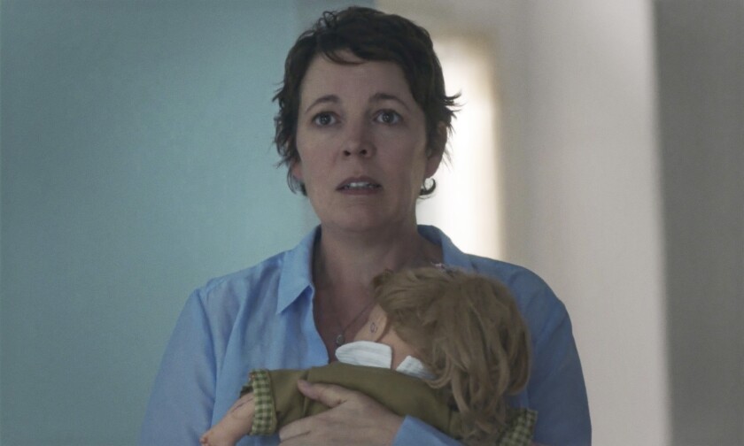 This image released by Netflix shows Olivia Colman in a scene from "The Lost Daughter." (Netflix via AP)