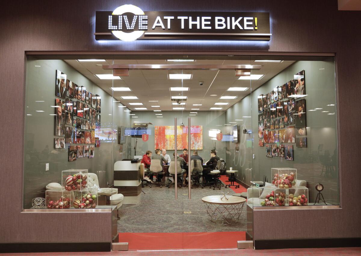 The "Live at the Bike" poker tournament is live-streamed from the Bicycle Casino.