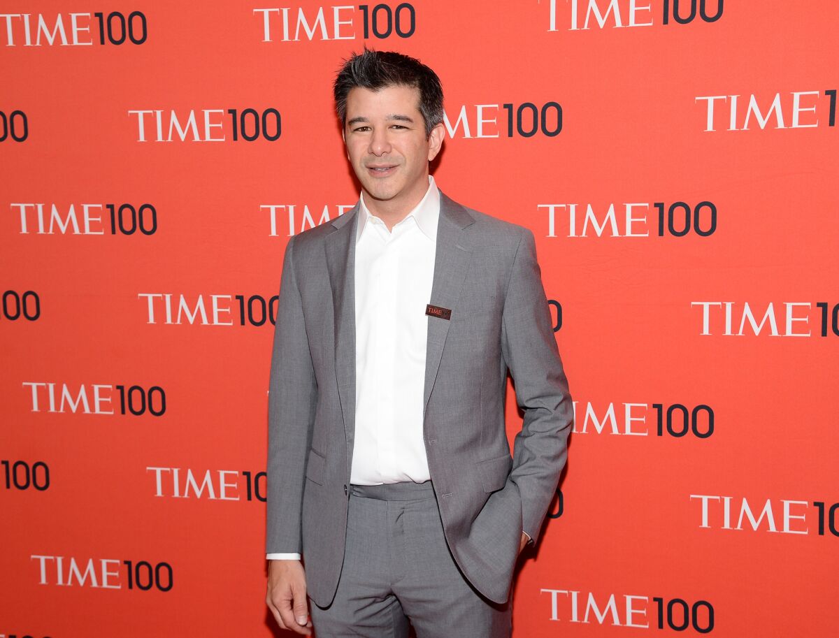 Uber Chief Executive Travis Kalanick, shown at 2014 Time 100 Gala in New York City, said the company will adopt self-driving cars whenever they're readily available.