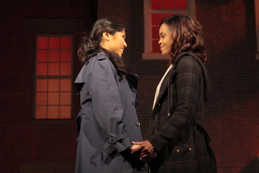 Angela Lin, left, and Sharon Leal in "Stop Kiss."