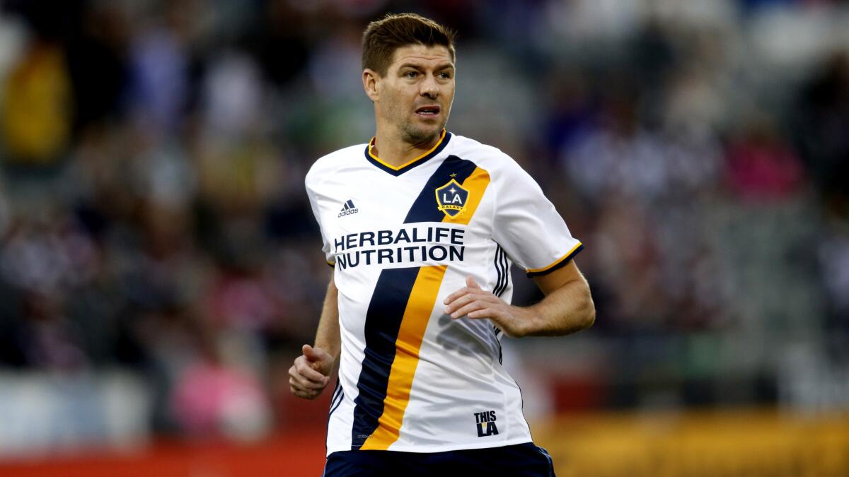 Galaxy midfielder Steven Gerrard could return to the lineup Friday night.