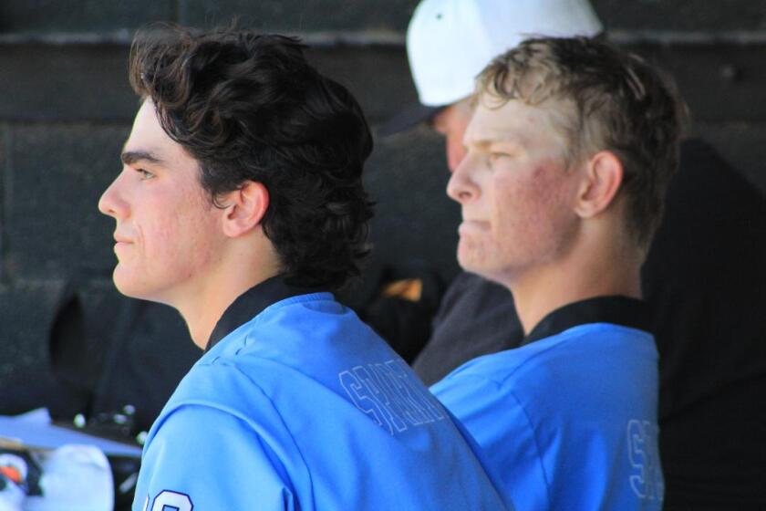 Logan Hoppie (left) and Jack McGuire are an impressive pitching duo for Villa Park.