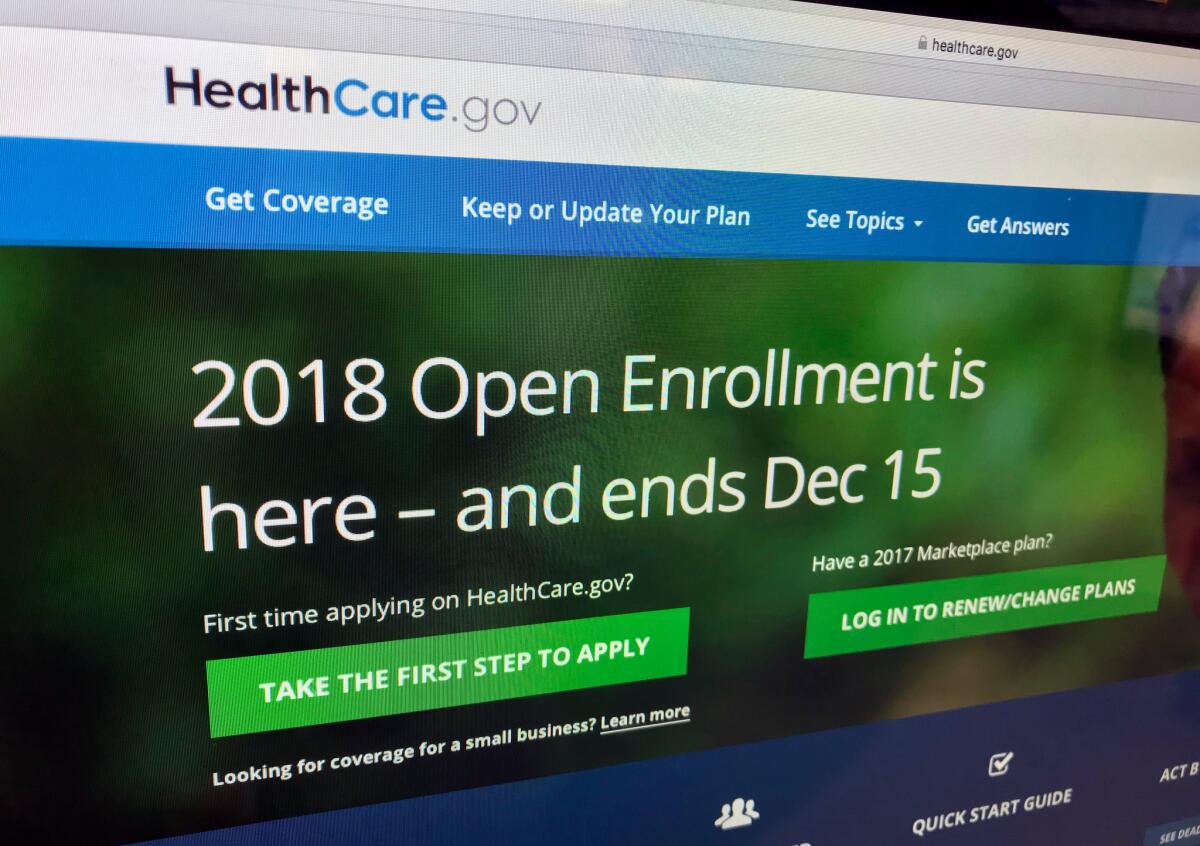 In this Dec. 15, 2017, photo, the HealthCare.gov website is shown.