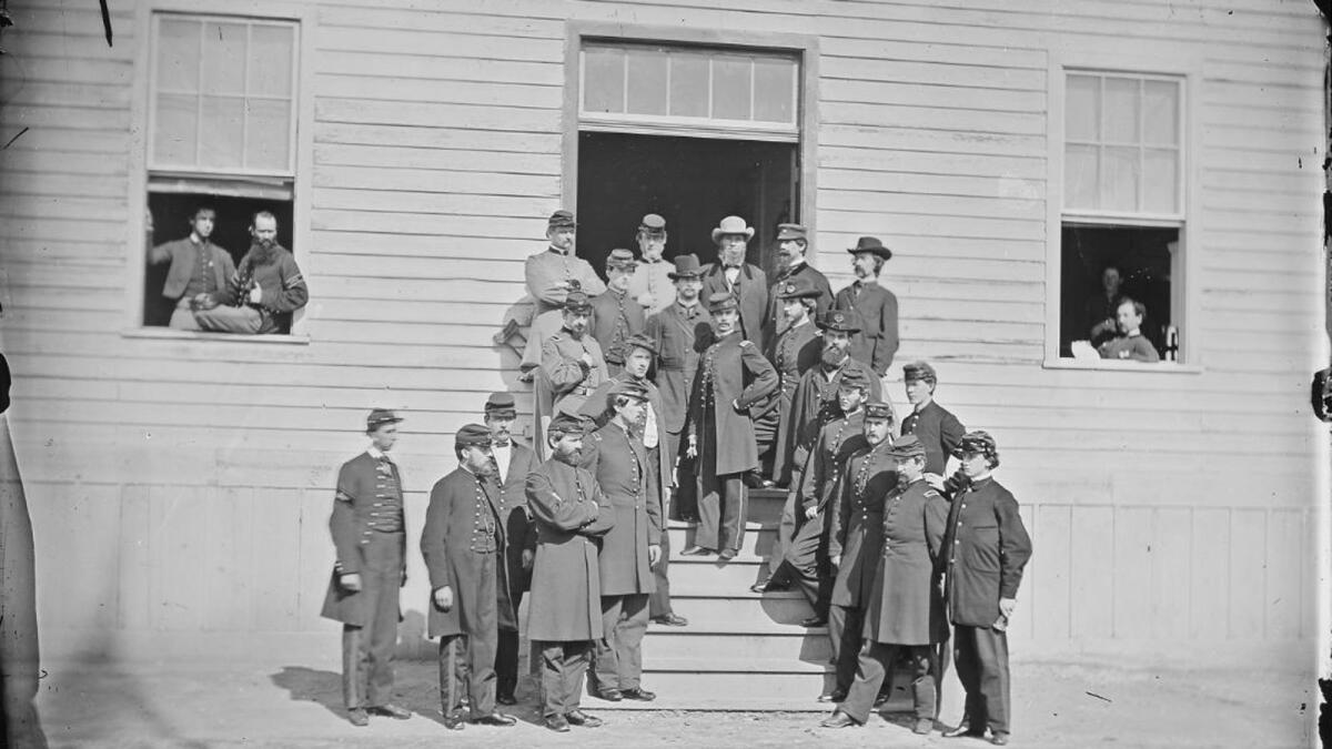 Civil War-era surgeons and stewards of Harewood Hospital, Washington, D.C., circa 1860-65.