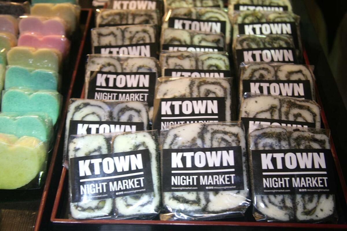 Mido's rice cakes featured at a previous KTown Night Market. A special Halloween festival night market will take place in KTown Oct. 25 and 26.