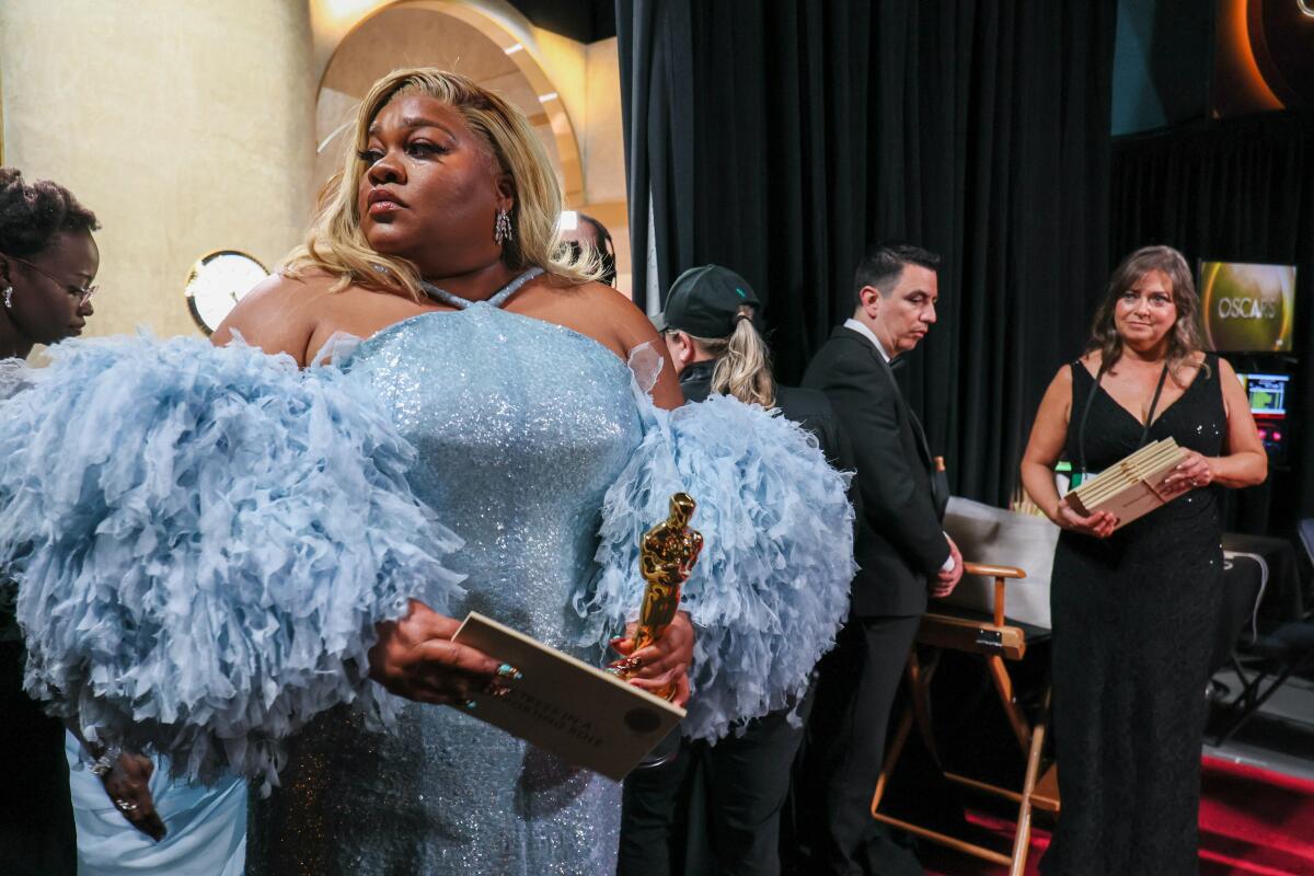 Da'Vine Joy Randolph backstage during the the 96th Academy Awards.