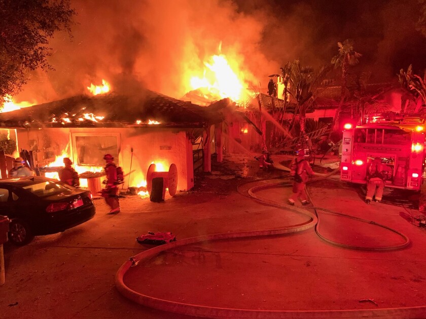 Early Morning Fire Rips Through Escondido Home Flares Up Again In Evening The San Diego Union Tribune - roblox burning building