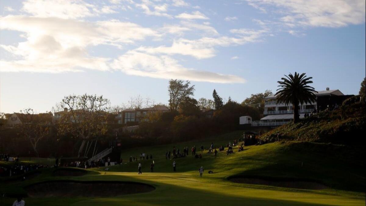 The second green is seen during the third round of the Genesis Open at the Riviera Country Club on Feb. 18.