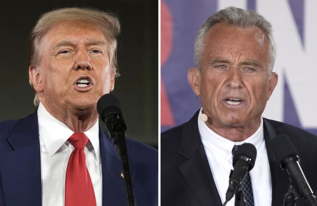 Side-by-side photos show Donald Trump and Robert F. Kennedy Jr.