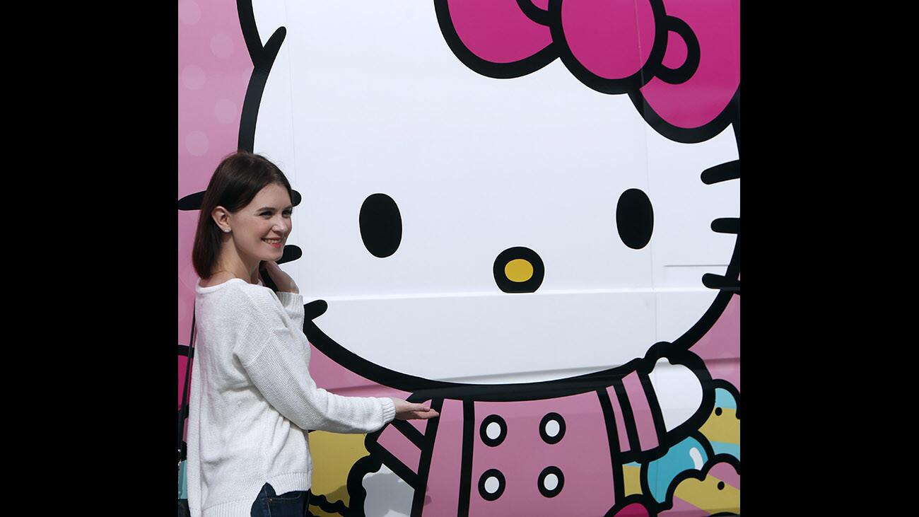 Photo Gallery: Crowds rush to the Hello Kitty Cafe truck parked in Burbank