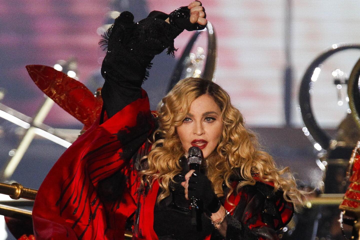 Madonna performs at the Valley View Casino Center.