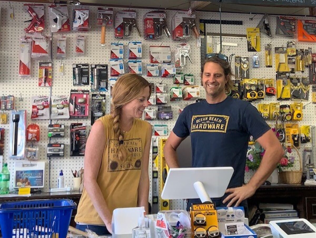 Jenae and Joe Kuchman have rescued historic Ocean Beach Hardware store from closure. They became owners on Sept. 1, 2021.