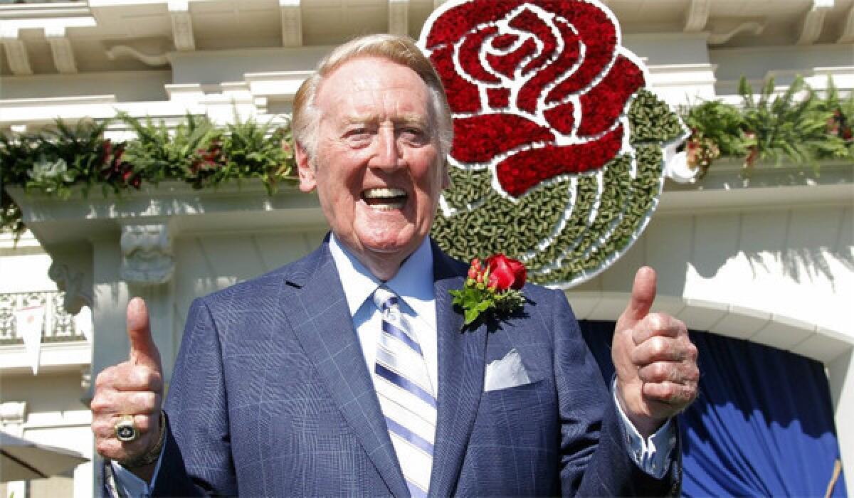 Legendary Dodgers play-by-play broadcaster Vin Scully will be the grand marshal of the 2014 Rose Parade in Pasadena.