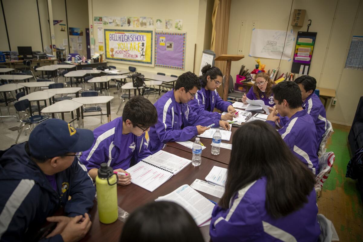 Bell High School Academic Decathlon students studied the great pandemics of world history to win the local academic decathlon.