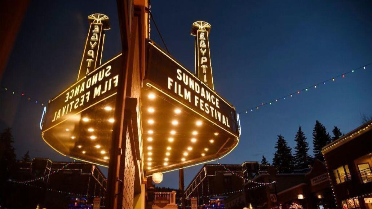 The marquee at the Egyptian Theatre appears on the eve of the 2017 Sundance Film Festival in Park City, Utah.