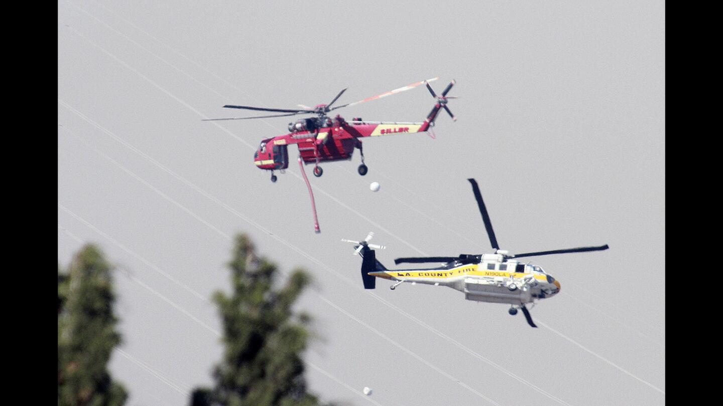 Photo Gallery: Aircraft fighting the Fish Fire in the Angeles National Forest above Duarte