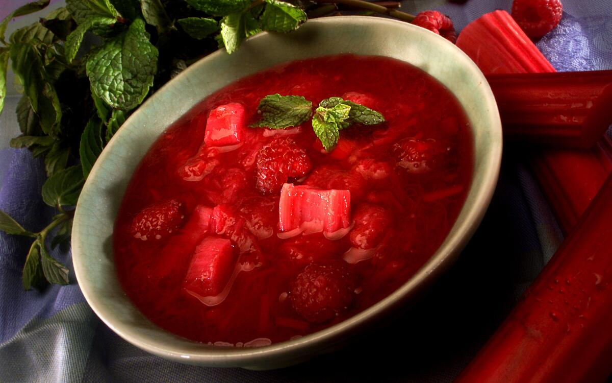 Stewed Rhubarb and Raspberries