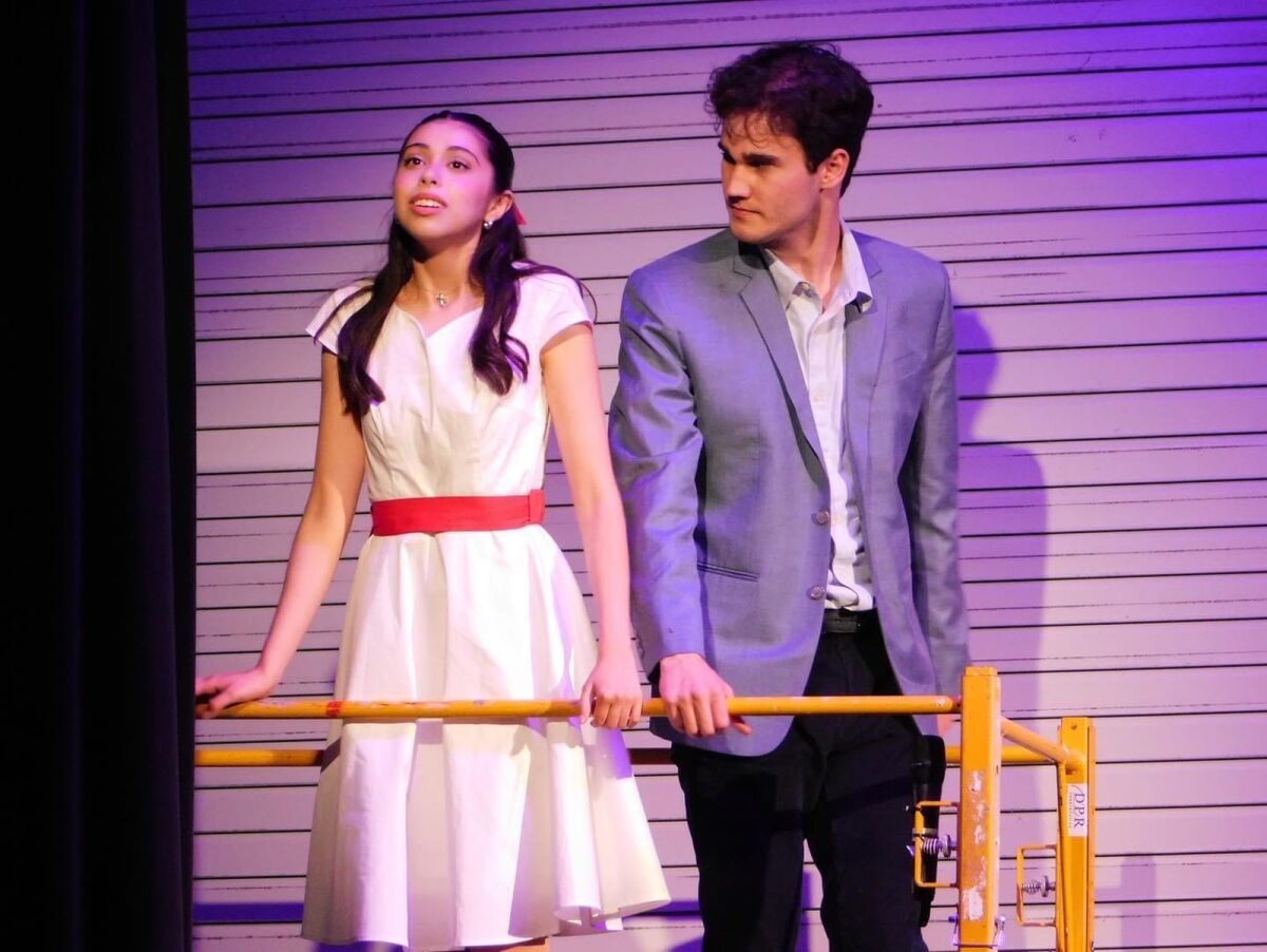 Ina Lelevier as Maria and Mason J. Ballard as Tony in Teatro San Diego's "West Side Story."