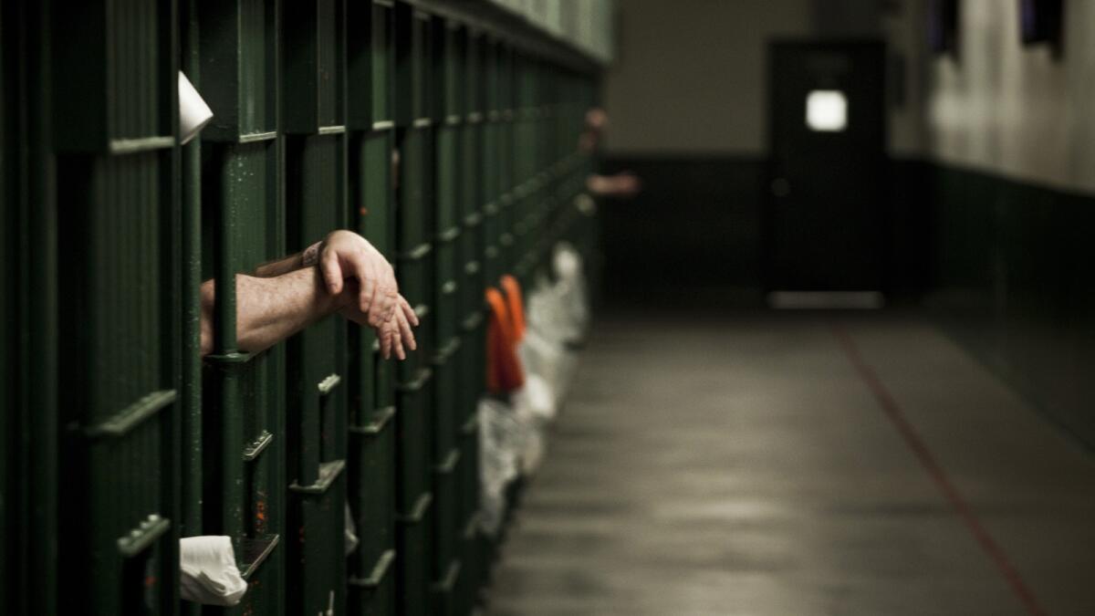 Cells within the Men's Central jail in Los Angeles.