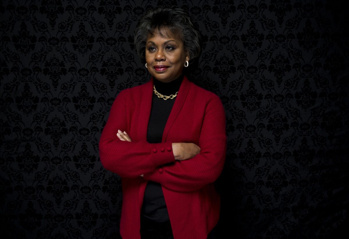 Law professor Anita Hill looks at the positives in her life as she talks about the documentary "Anita," which recounts her role in the Senate hearings over Supreme Court nominee Clarence Thomas in 1991.