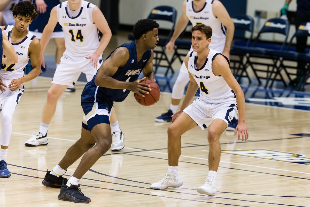 Torrey Pines graduate Bryce Pope (4) is off to a solid start as a redshirt freshman at UC San Diego.