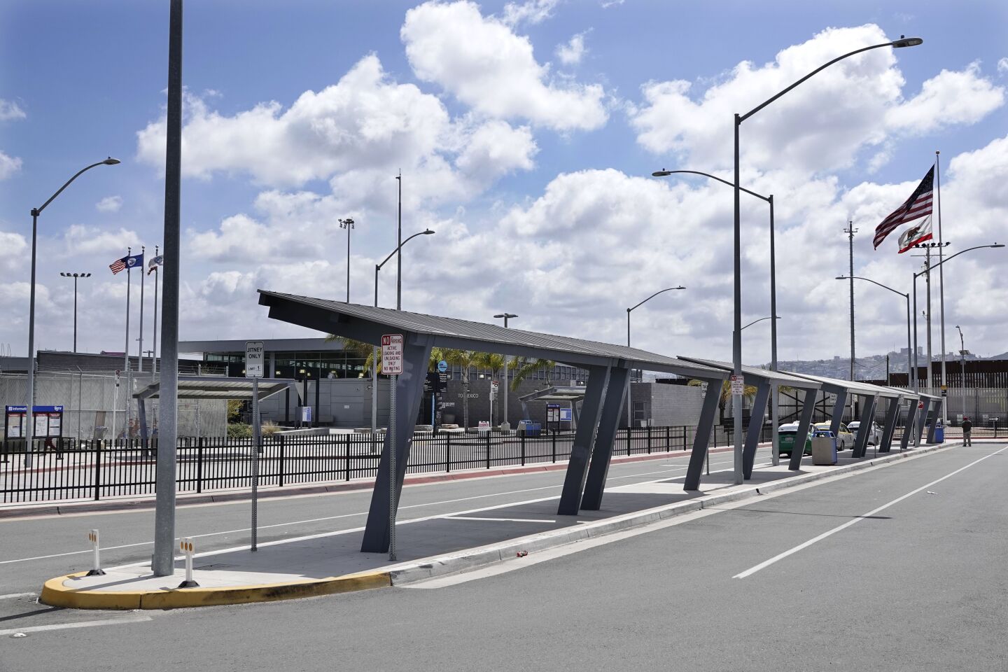 The San Ysidro Land Port of Entry - West Pedestrian Facility, one of the busiest land border crossings in the world, is quiet on March 29, 2020.