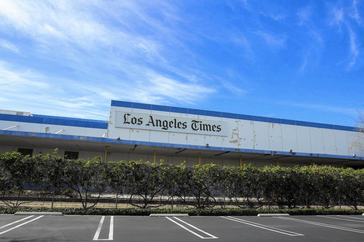The now-vacant Los Angeles Times building at 1375 Sunflower Ave. in Costa Mesa opened in 1968 and closed in 2014.