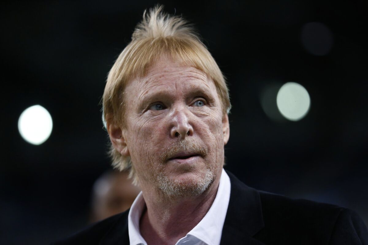Mark Davis said he hopes to move his Oakland Raiders to Las Vegas to play in a proposed $1.3-billion domed stadium.