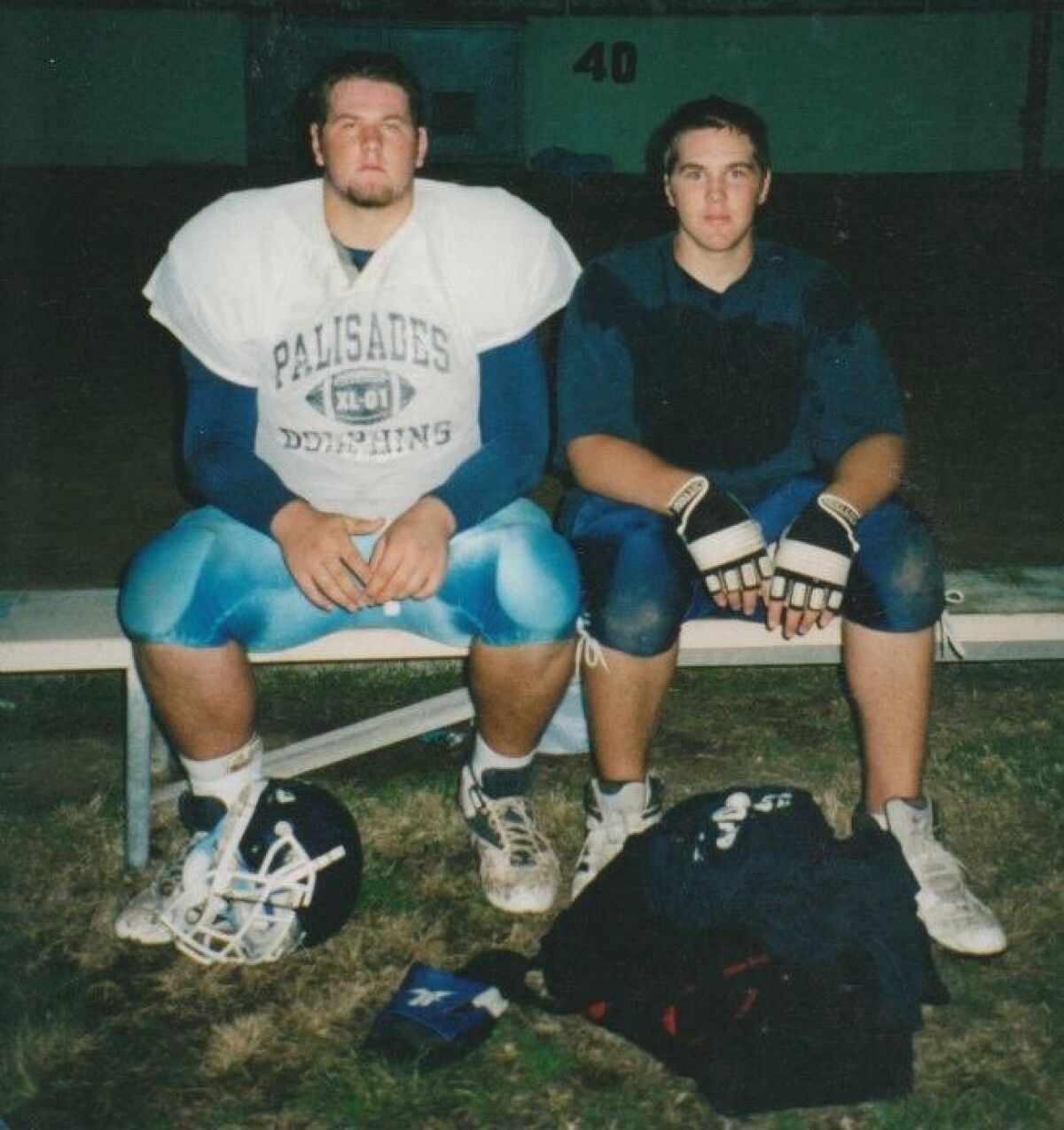 Geoff (left) and Mitchell Schwartz at Palisades High.