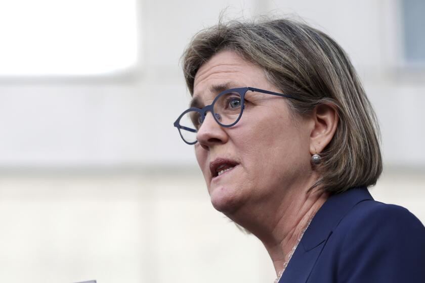 Santa Clara County Public Health Department Director Dr. Sara Cody speaks during a news conference in San Jose, Calif., on Friday, Feb. 28, 2020. Santa Clara County health officials confirmed a second case of unknown origin of the novel coronavirus. (Anda Chu/Bay Area News Group via AP)