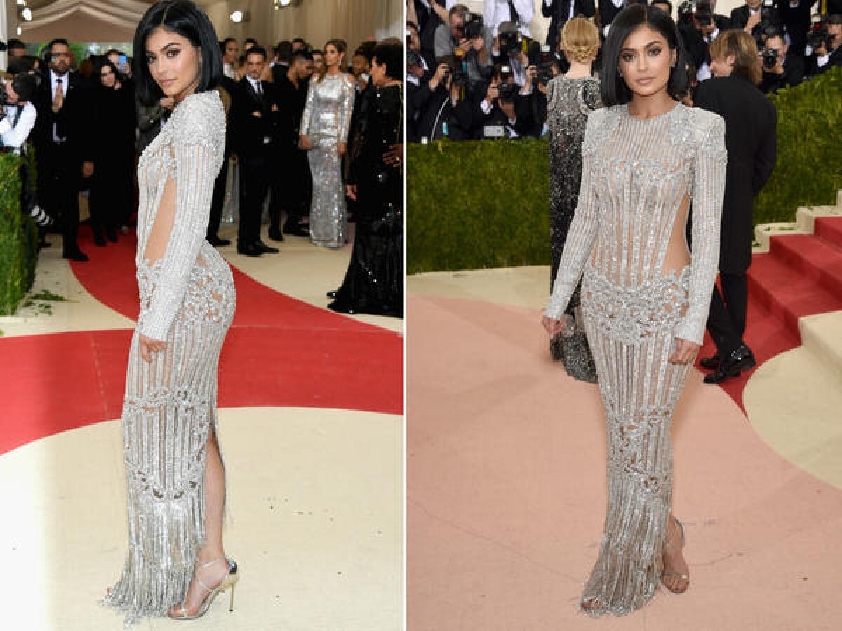 Kylie Jenner sparkles on the Met Gala red carpet.