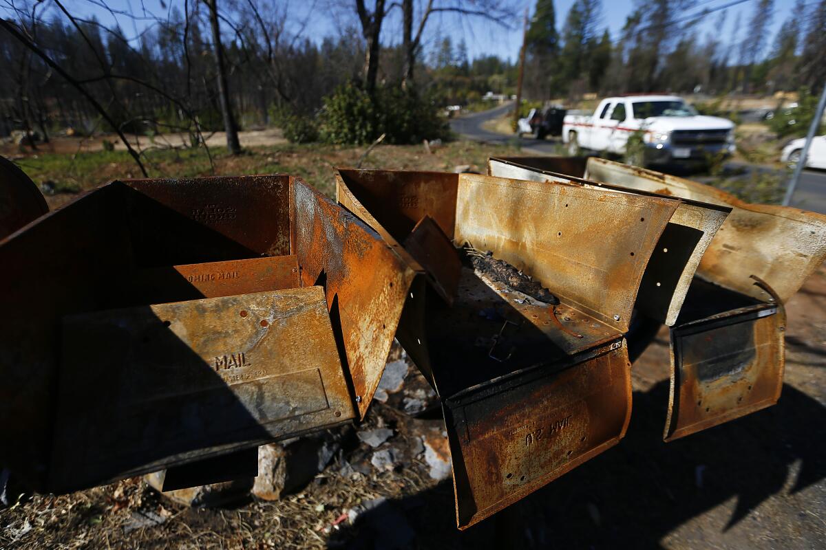 Charred mailboxes