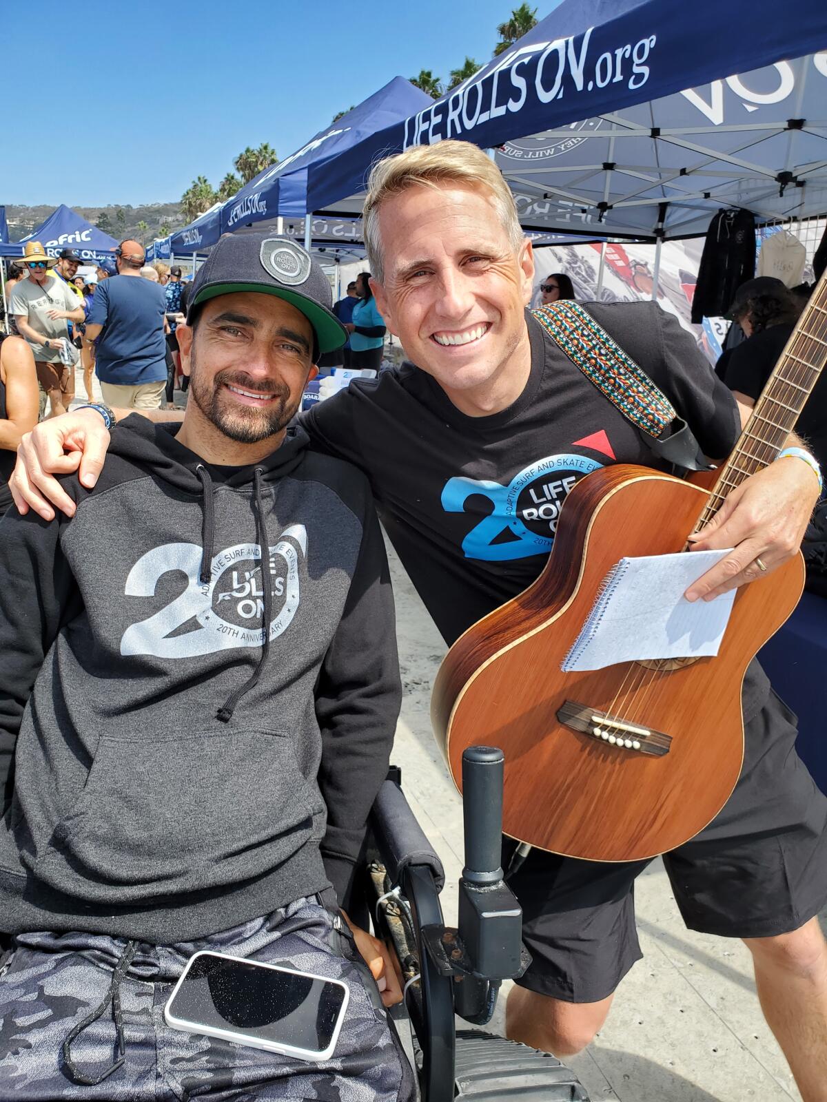 Life Rolls On founder Jesse Billauer (left) meets with "Making Good" host Kirby Heyborne.