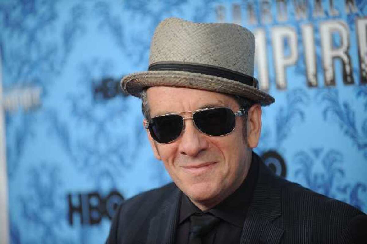 Elvis Costello, shown at "Boardwalk Empire" premiere in New York in September, brought his new solo tour to Irvine on Oct. 2.