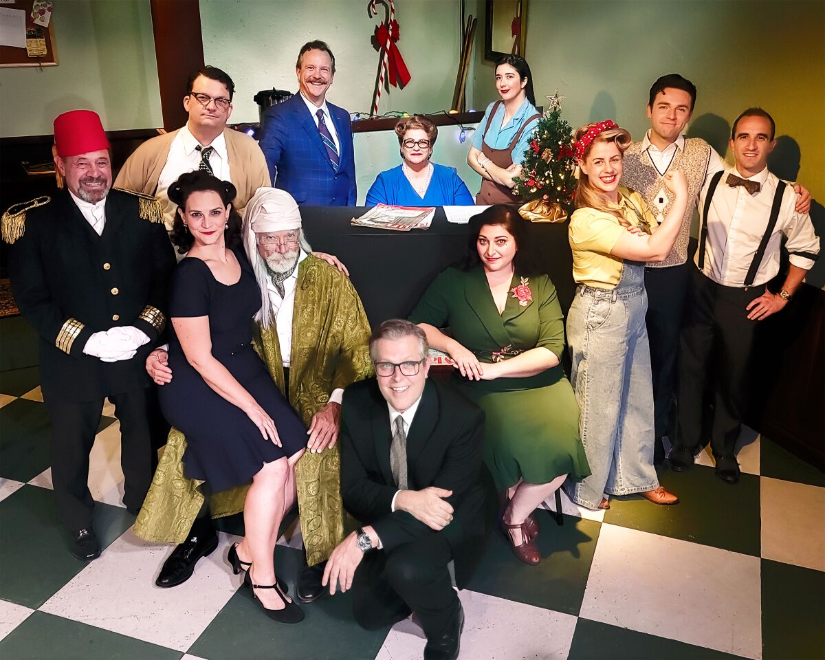 The cast of PowPAC’s “A 1940s Radio Christmas Carol.” The musical can be seen from Nov. 18 through Dec. 18 in Poway.