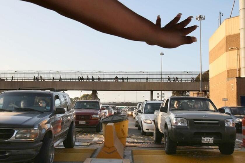 As cars pass slowly through the U.S. border crossing, images of their license plates will be checked against a criminal database in Mexico City. Scales and vehicle scanners will alert border guards to vehicles that may need to be inspected for illicit cargo.