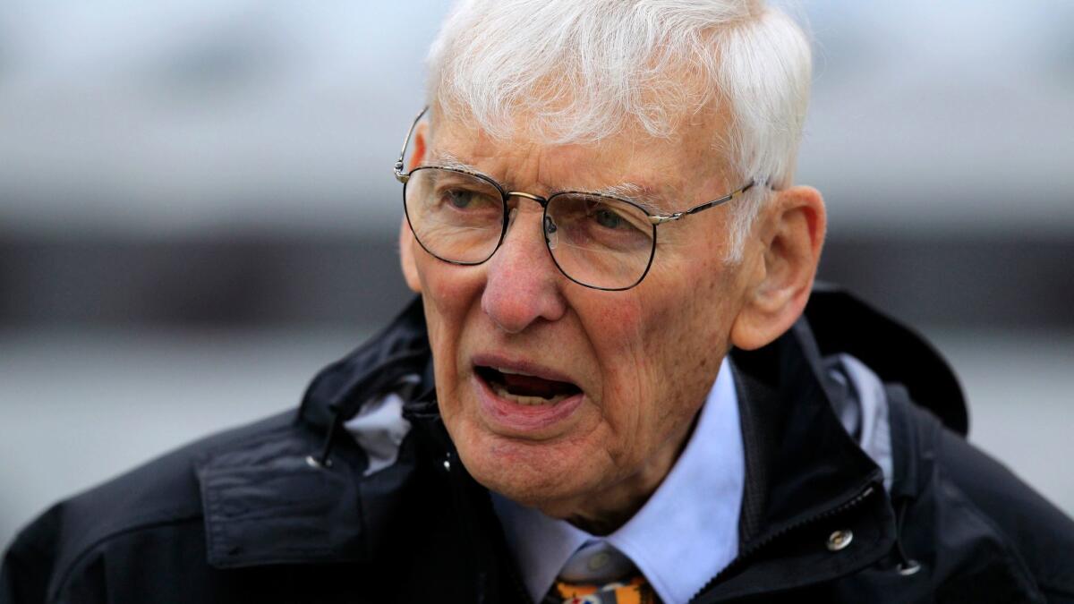 Dan Rooney watches warm-ups before an October 2012 NFL game between the Pittsburgh Steelers and Philadelphia Eagles in Pittsburgh. The Steelers announced Rooney died Thursday. He was 84.