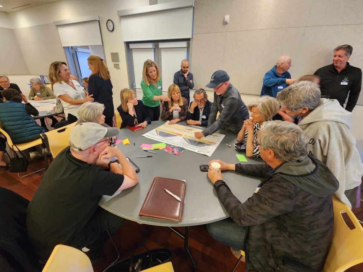Laguna Beach community members worked in groups to discuss potential improvements for Laguna Canyon Road Tuesday.