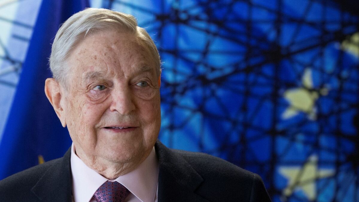 This file photo taken on April 27, 2017 shows George Soros, founder and chairman of the Open Society Foundations, arriving for a meeting in Brussels.