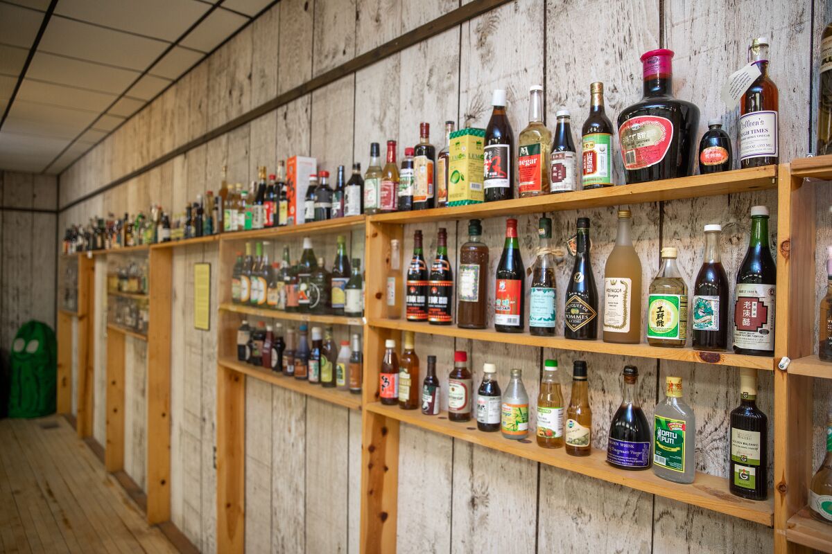 The museum’s shelves are lined with an array of styles of vinegar from around the world.