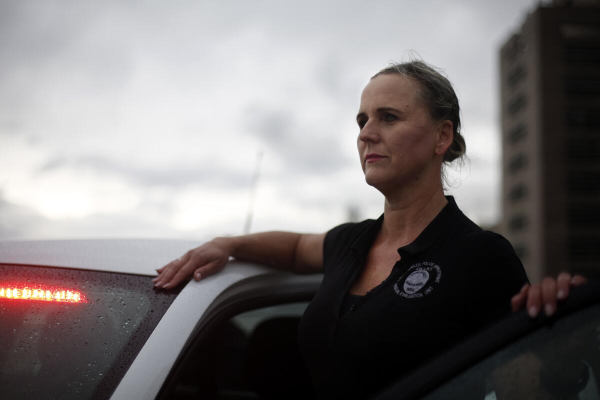 LAPD officer Stacy Pierce-Rogers works in the department's mental evaluation unit.