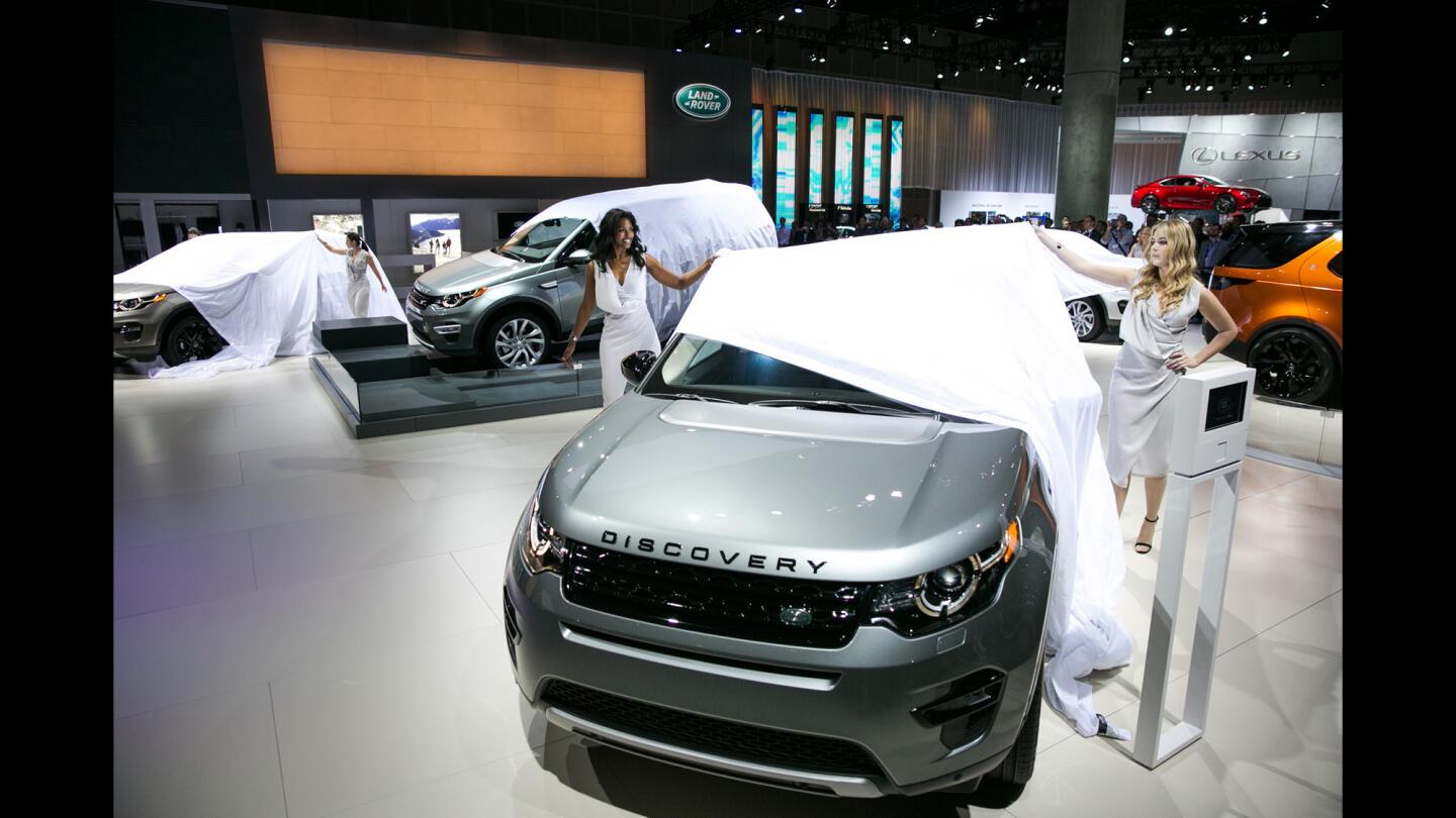 The Land Rover Discovery Sport is unveiled at the 2014 Los Angeles Auto Show on Nov. 19, 2014.