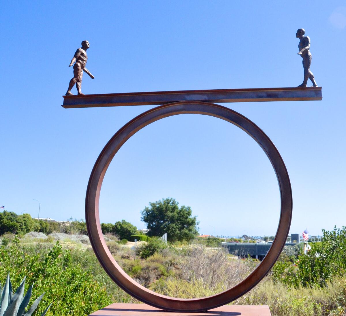 "Duality," by Giuseppe Palumbo, at the Newport Beach Civic Center sculpture garden.
