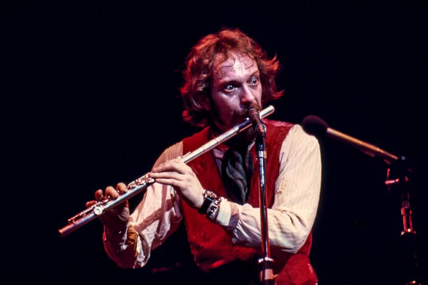 OAKLAND - MARCH 1: Ian Anderson performs with Jethro Tull at the Oakland Coliseum on March 1, 1977 in Oakland, California. (Photo by Ed Perlstein/Redferns/Getty Images)