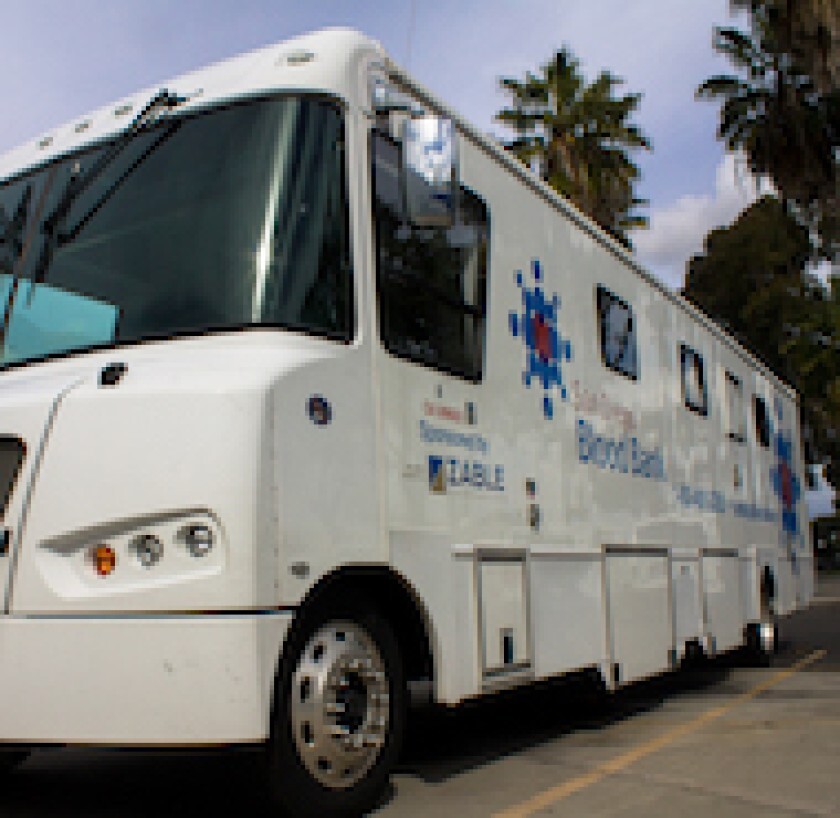 San Diego Blood Bank’s mobile blood bank.