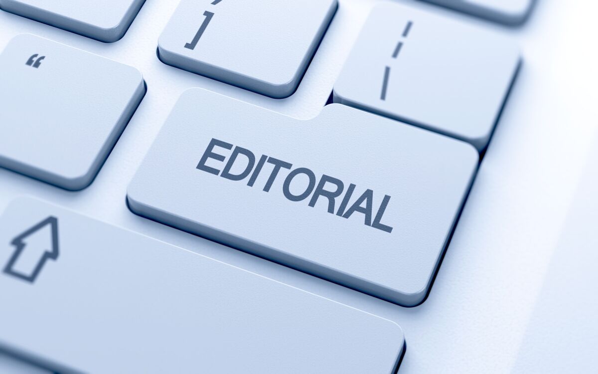 Editorial button on keyboard with soft focus