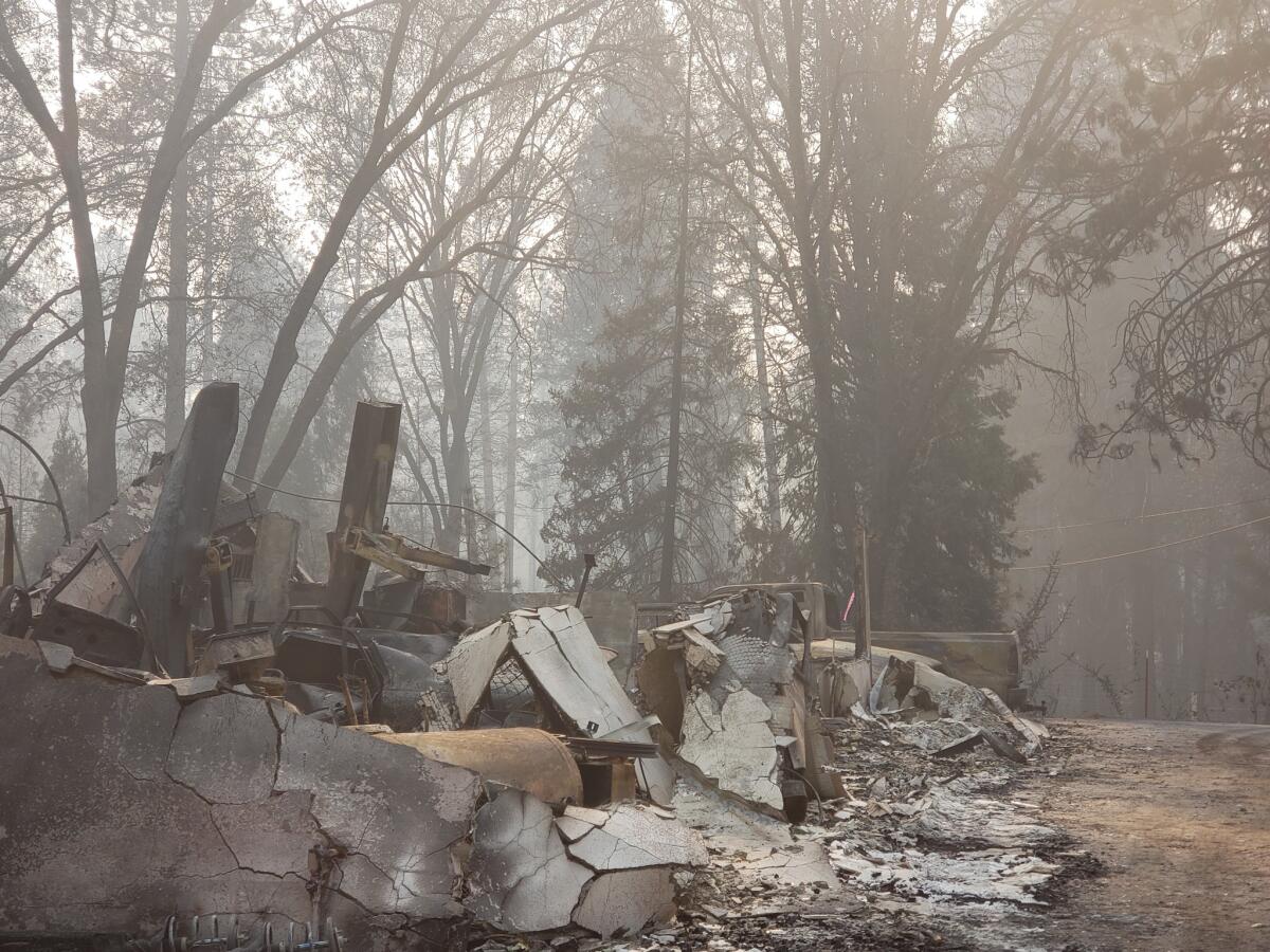 A home that burned to the ground in Paradise.